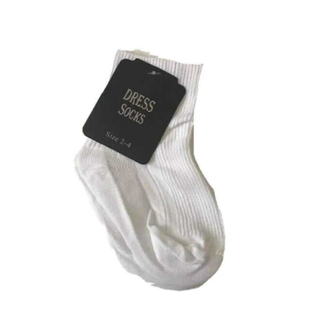 Toddler Boy's White Dress Socks 3 Pair Fits 2-4